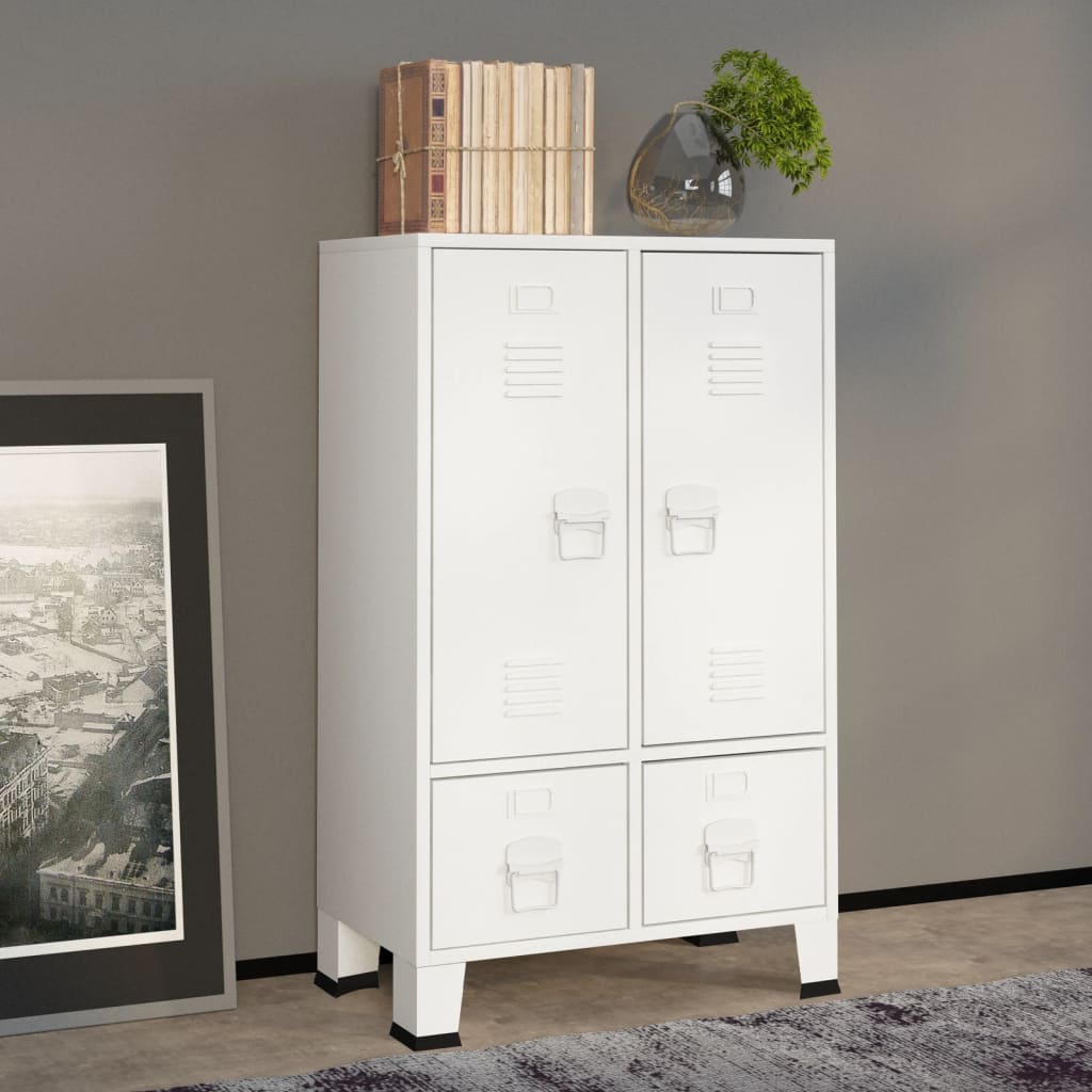 SYLVIE 2 Door Wardrobe with 2 Drawers White - 67cm