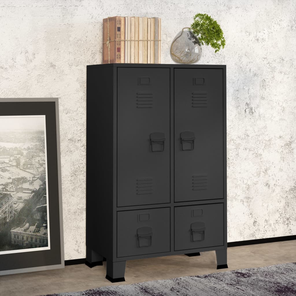 Wardrobe - SYLVIE 2 Door Wardrobe Anthracite 40cm