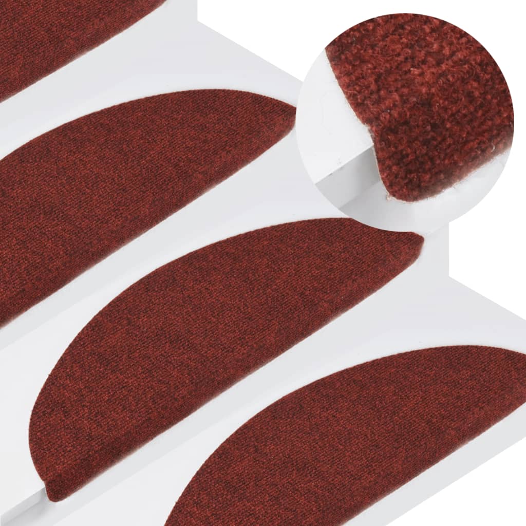 Stair Mats Self-adhesive 15 Pcs 56x17x3cm Red