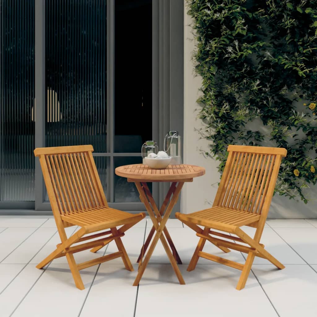 3 Pcs Garden Dining Set Solid Wood Teak