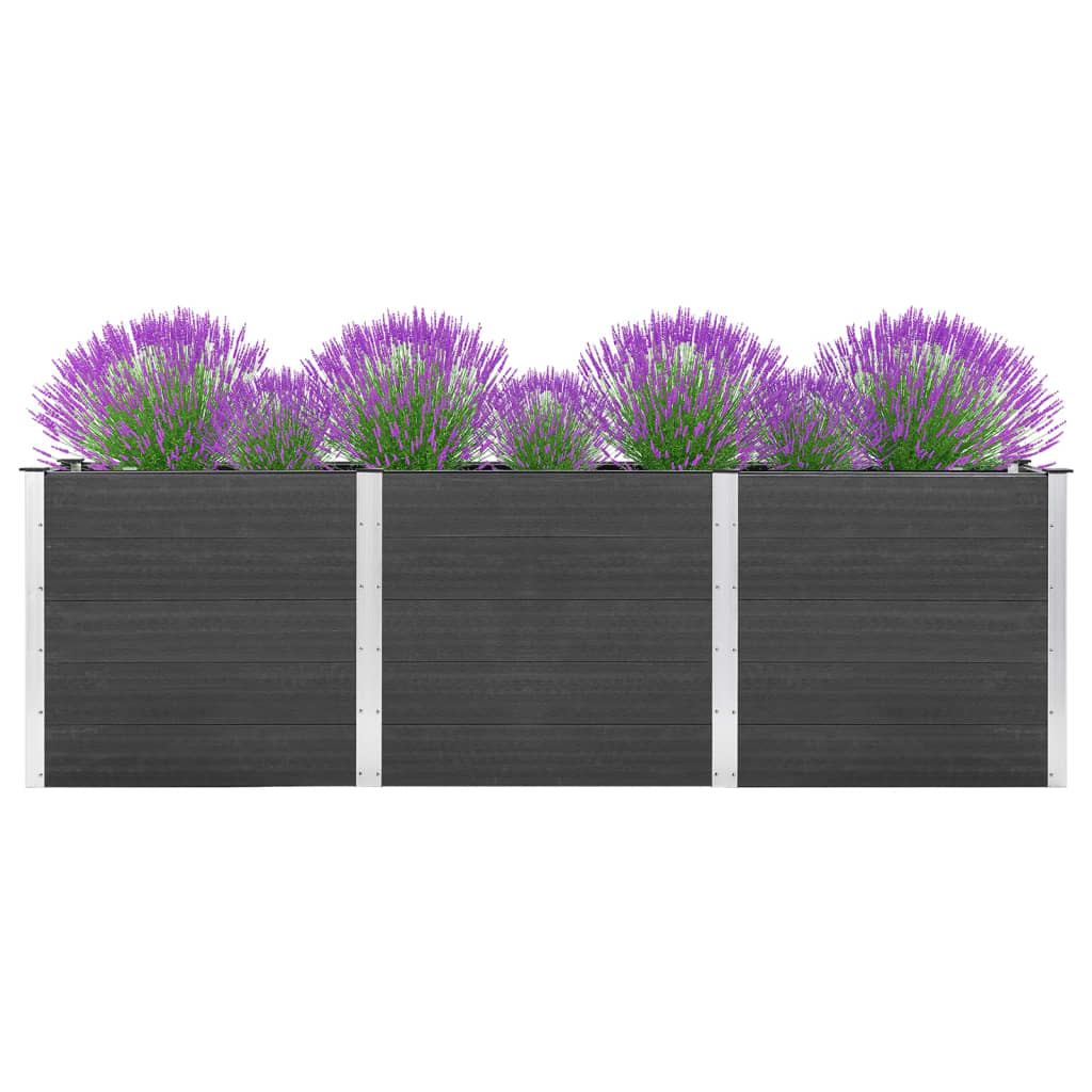 Garden Raised Bed 300x100x91 cm WPC Grey