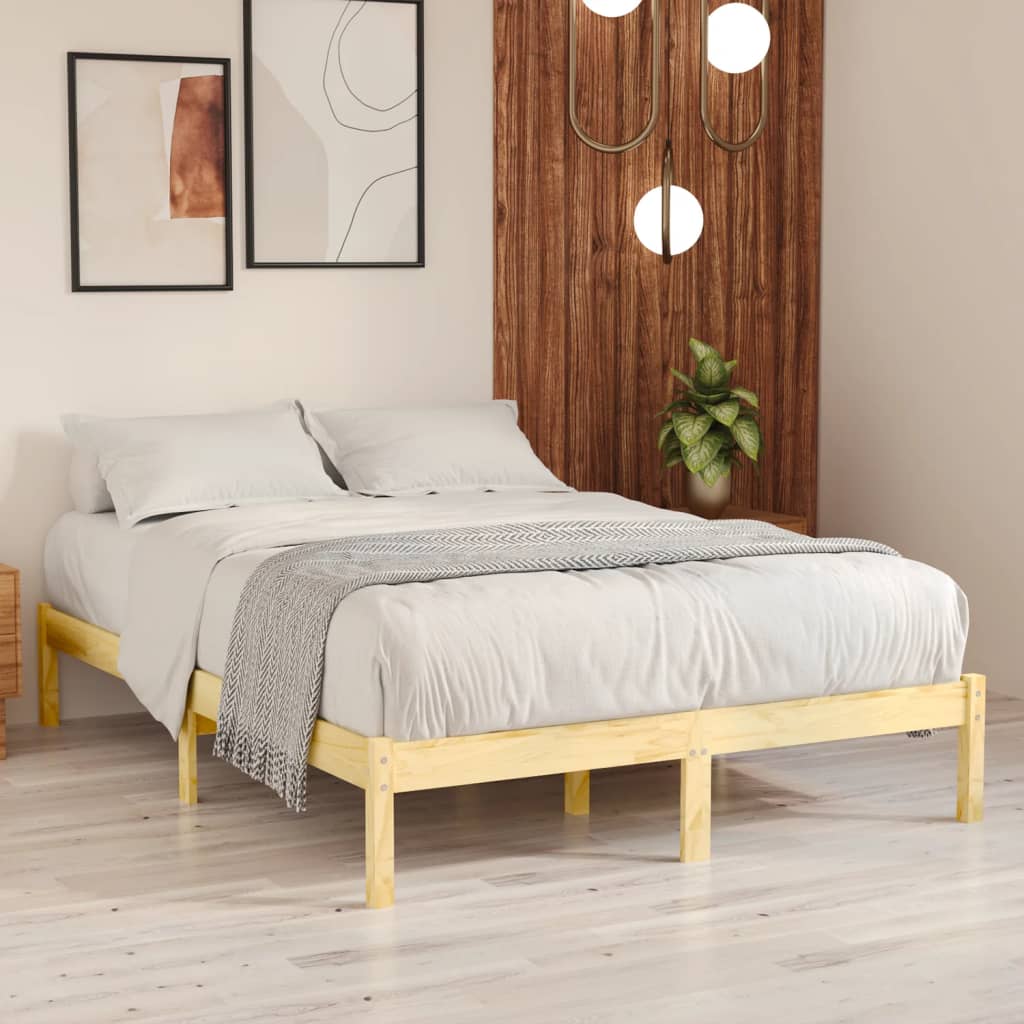 Bed Frame Solid Wood 135x190 cm Double
