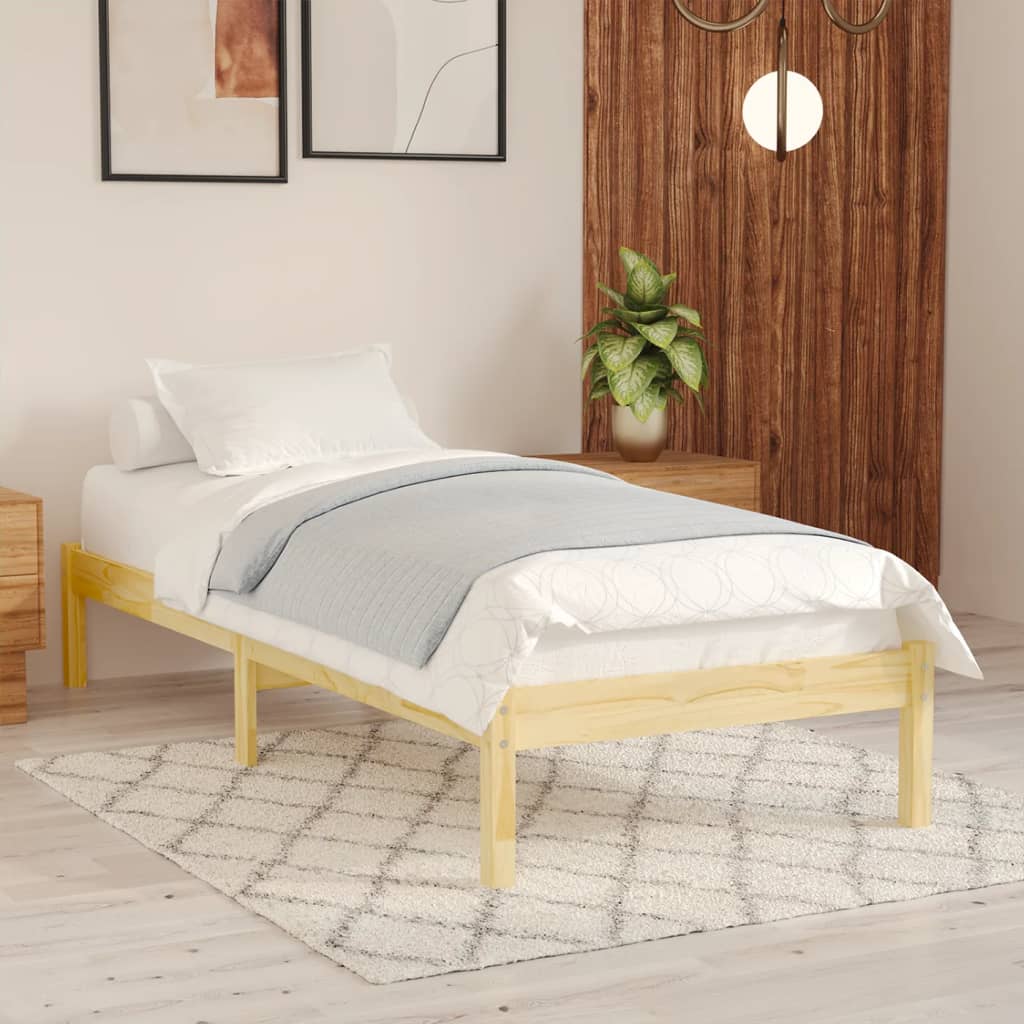 Bed Frame Solid Wood Pine 90x200 cm
