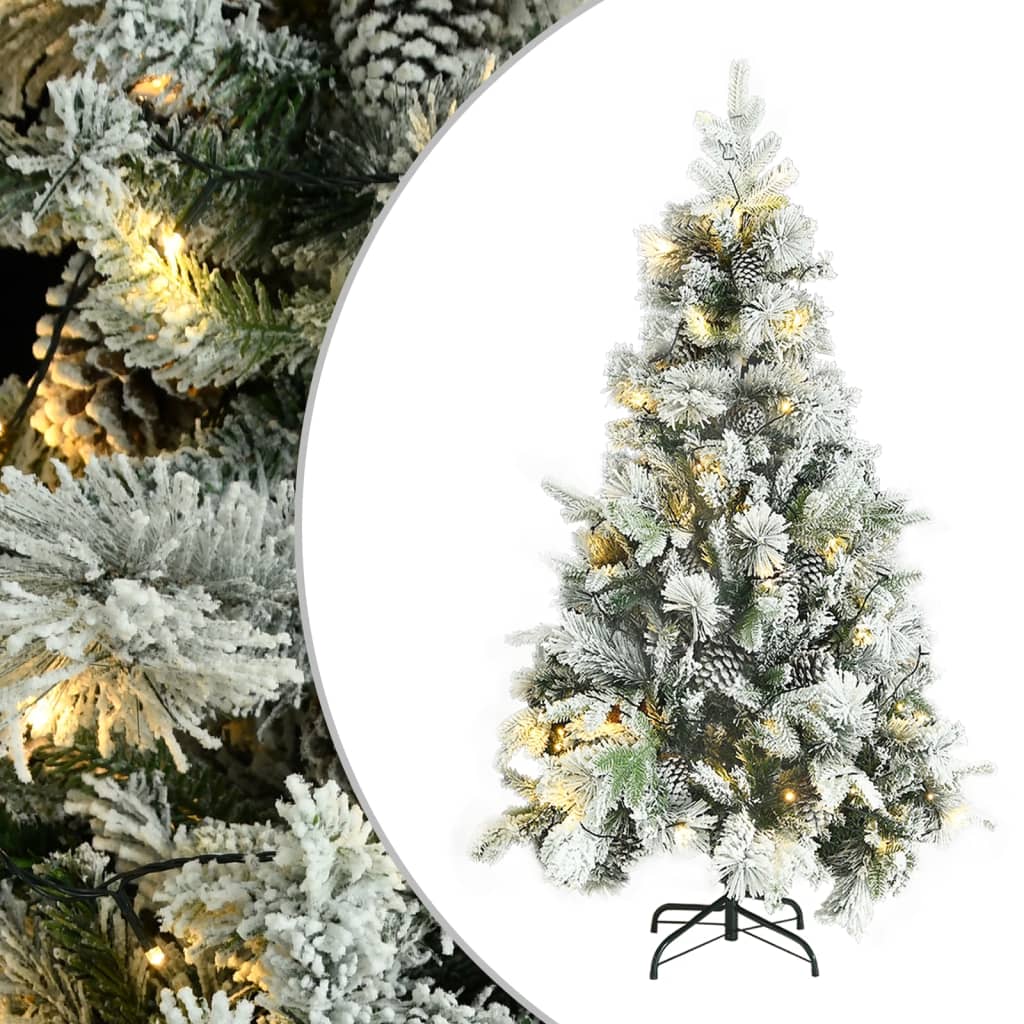 Roche Pre-lit Christmas Tree Flocked Snow Cones 195cm PVC PE