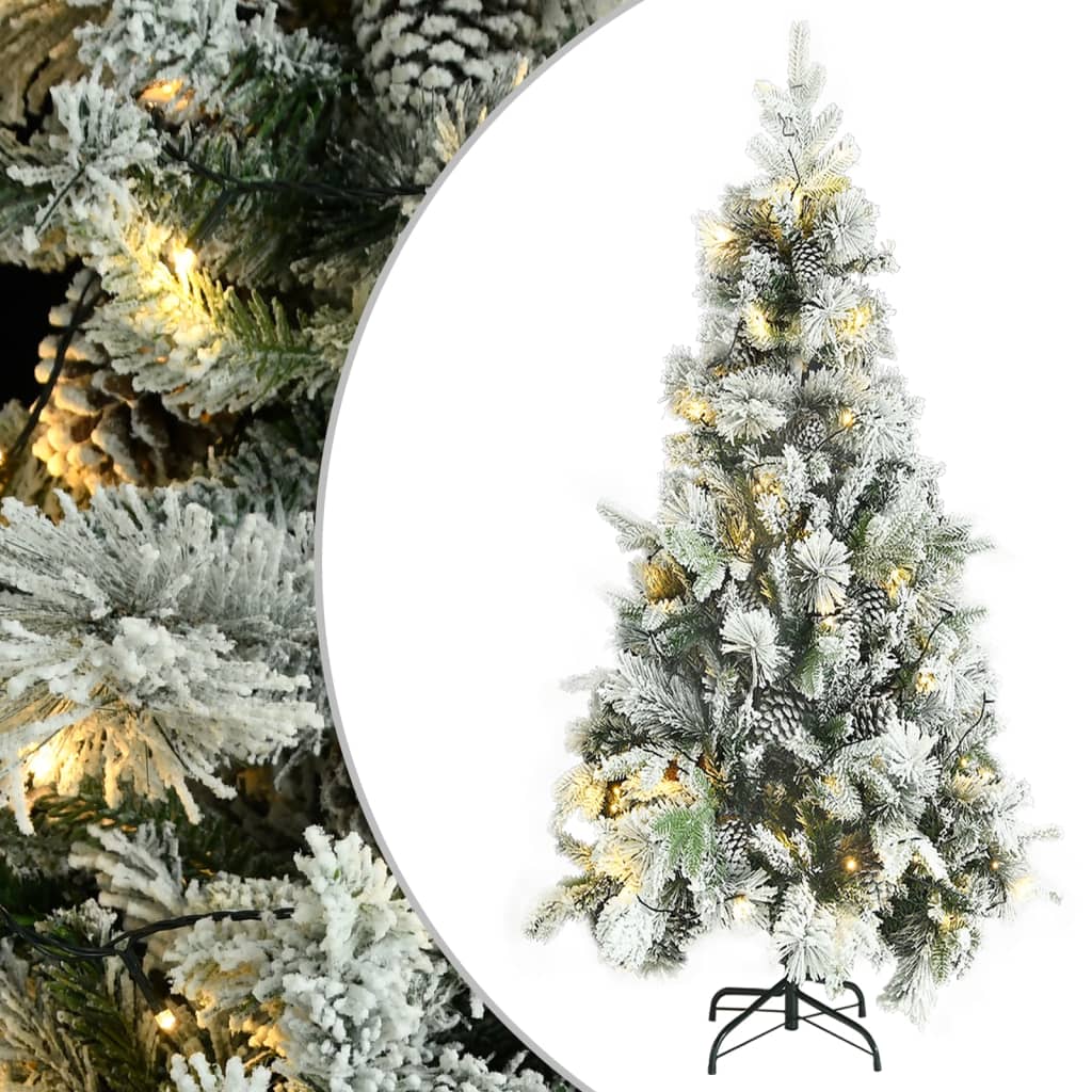 Roche Pre-lit Christmas Tree Flocked Snow Cones 225cm PVC PE