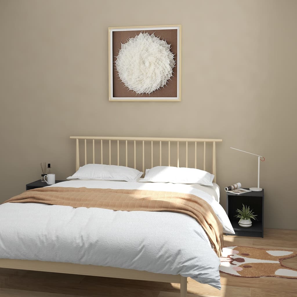 Bedside Table - OLBIA 2 Piece Nightstand Grey 35.5cm