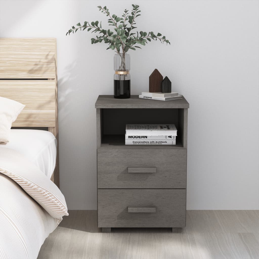 Bedside Table - NOVARA Nightstand Light Grey 40cm