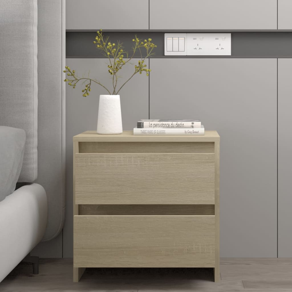 Bedside Table - GREENWOOD Nightstand Sonoma Oak 45cm