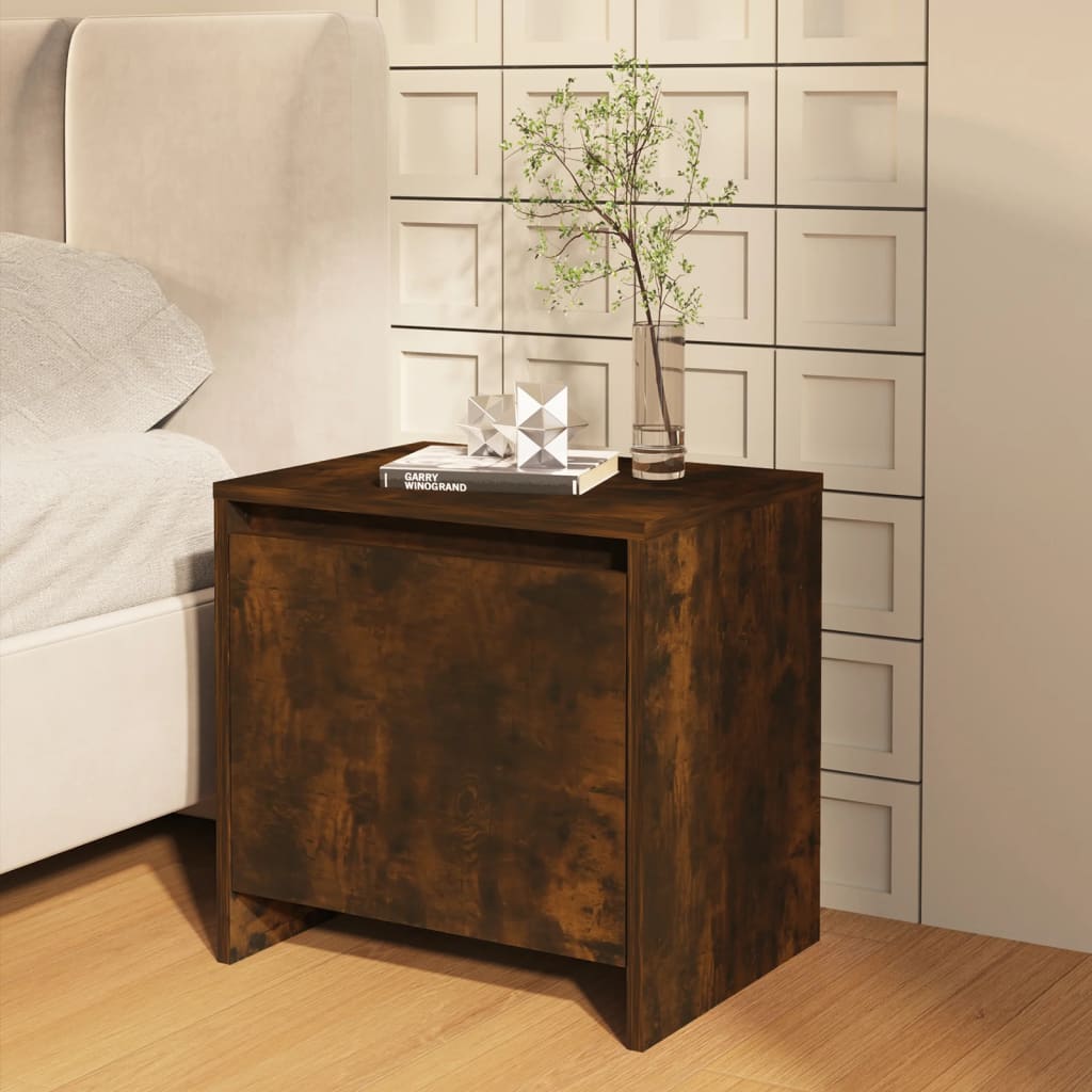 Bedside Table - FRESNO Nightstand Smoked Oak 45cm