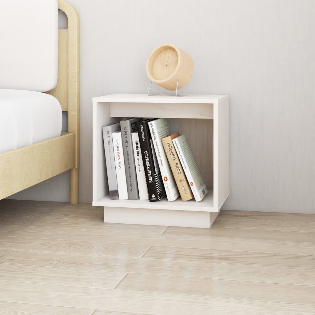 Bedside Table - DRYDEN Samir Nightstand White 40cm