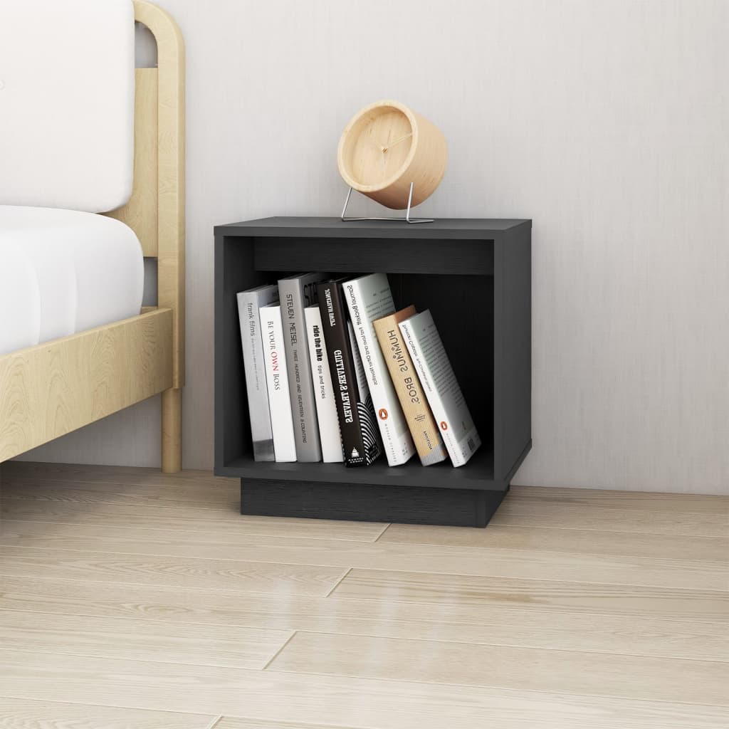 Bedside Table - DRYDEN Glen Nightstand Grey 40cm