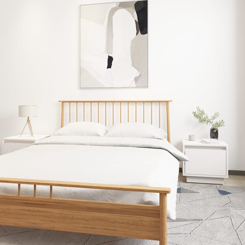 Bedside Table - MIDDLETON 2 Piece Nightstand White 35cm