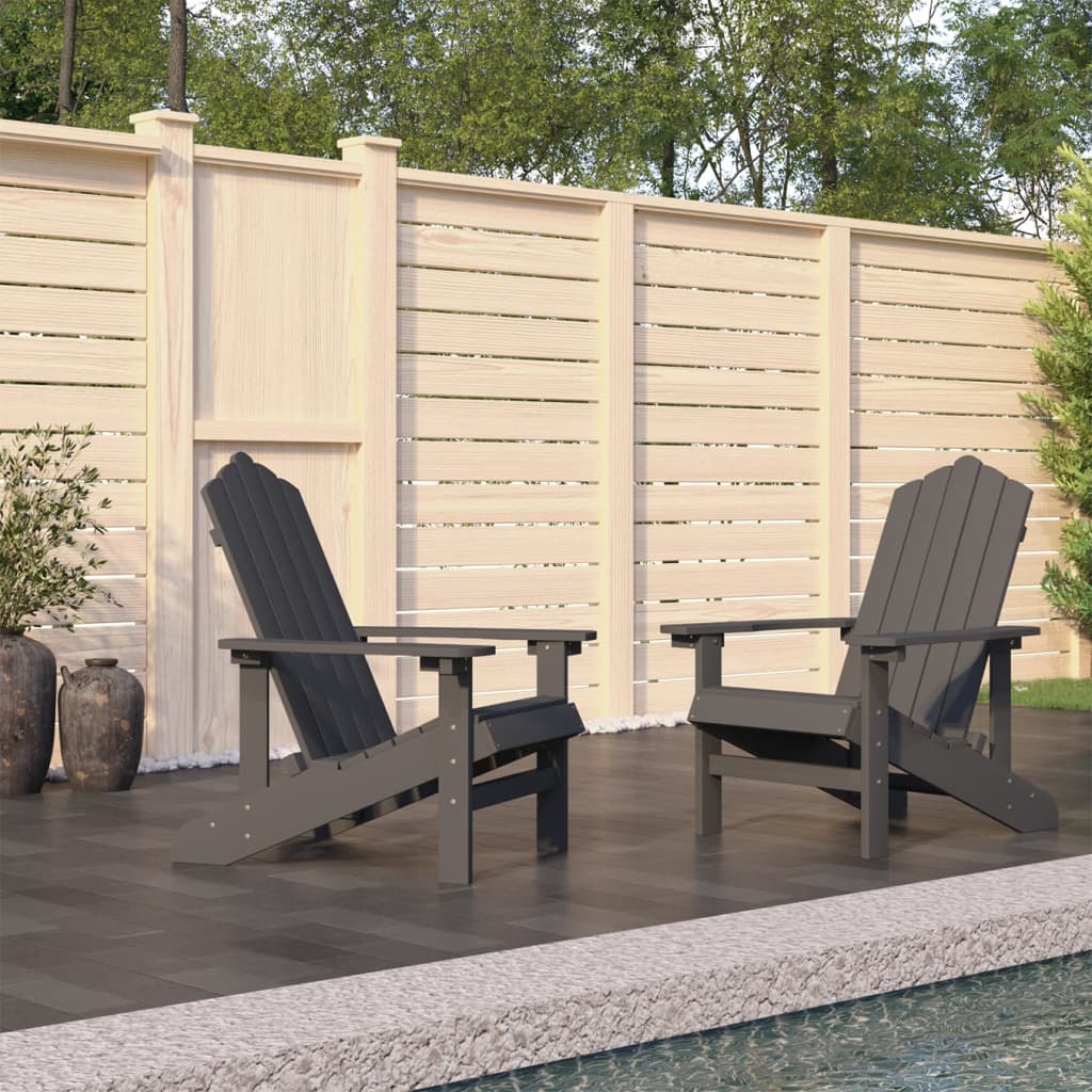Garden Adirondack Chairs 2 Pieces HDPE Anthracite