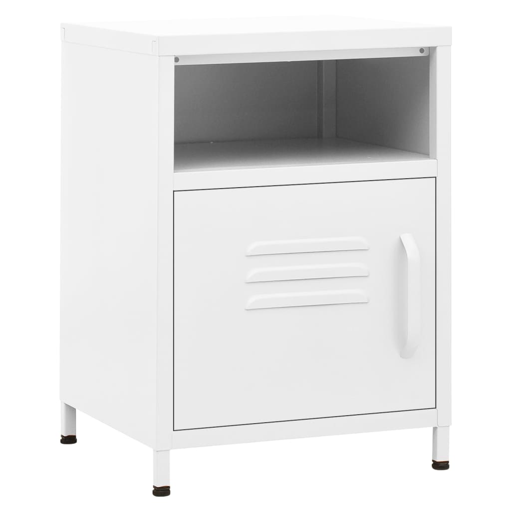 Bedside Table - MAYER Finn 2 Piece Nightstand White 35cm