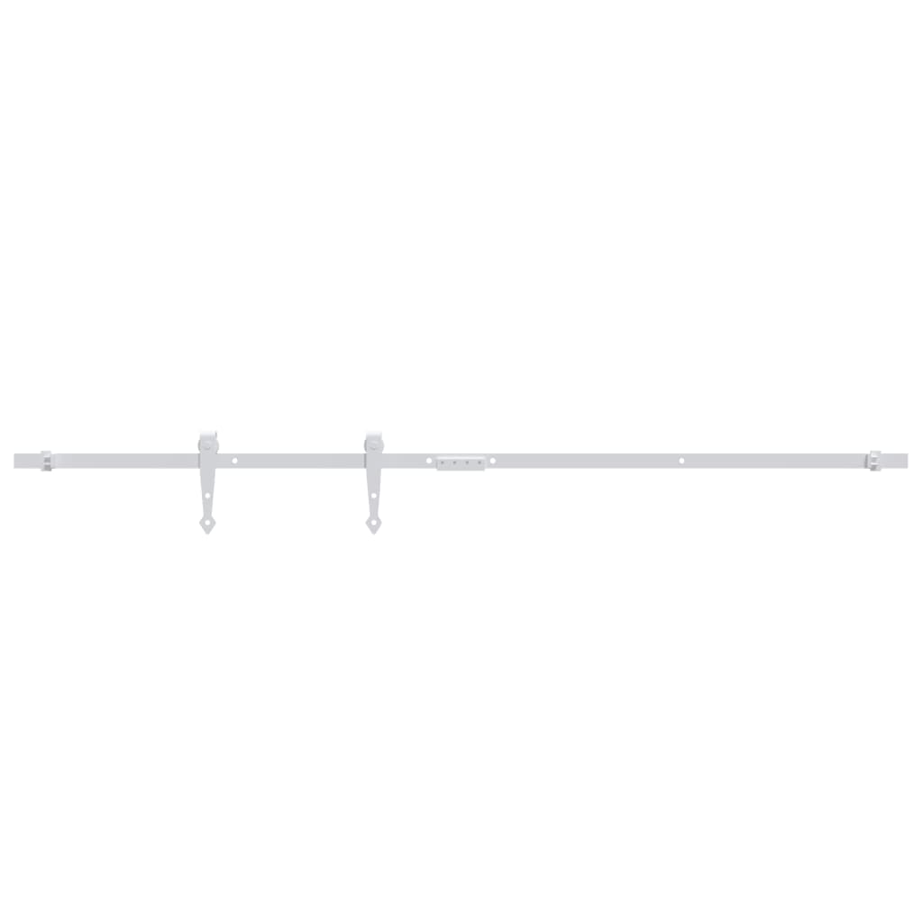 Mini Sliding Barn Door Kit Carbon Steel White 152 cm