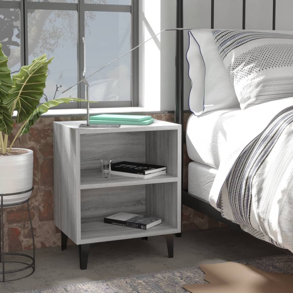 Bedside Table - ANGUS Nizwa Nightstand Grey Sonoma 40cm