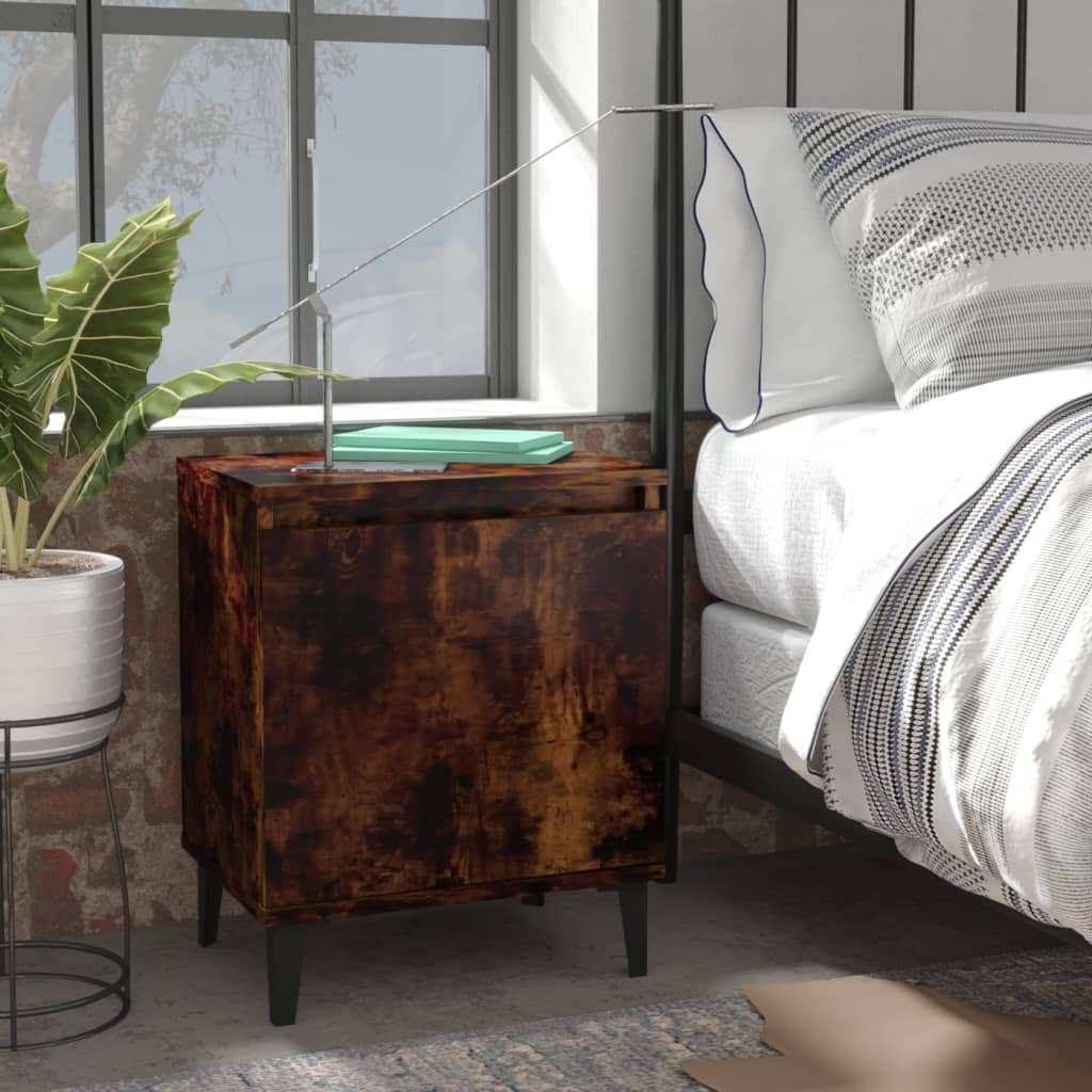 Bedside Table - ANGUS Max Nightstand Smoked Oak 40cm