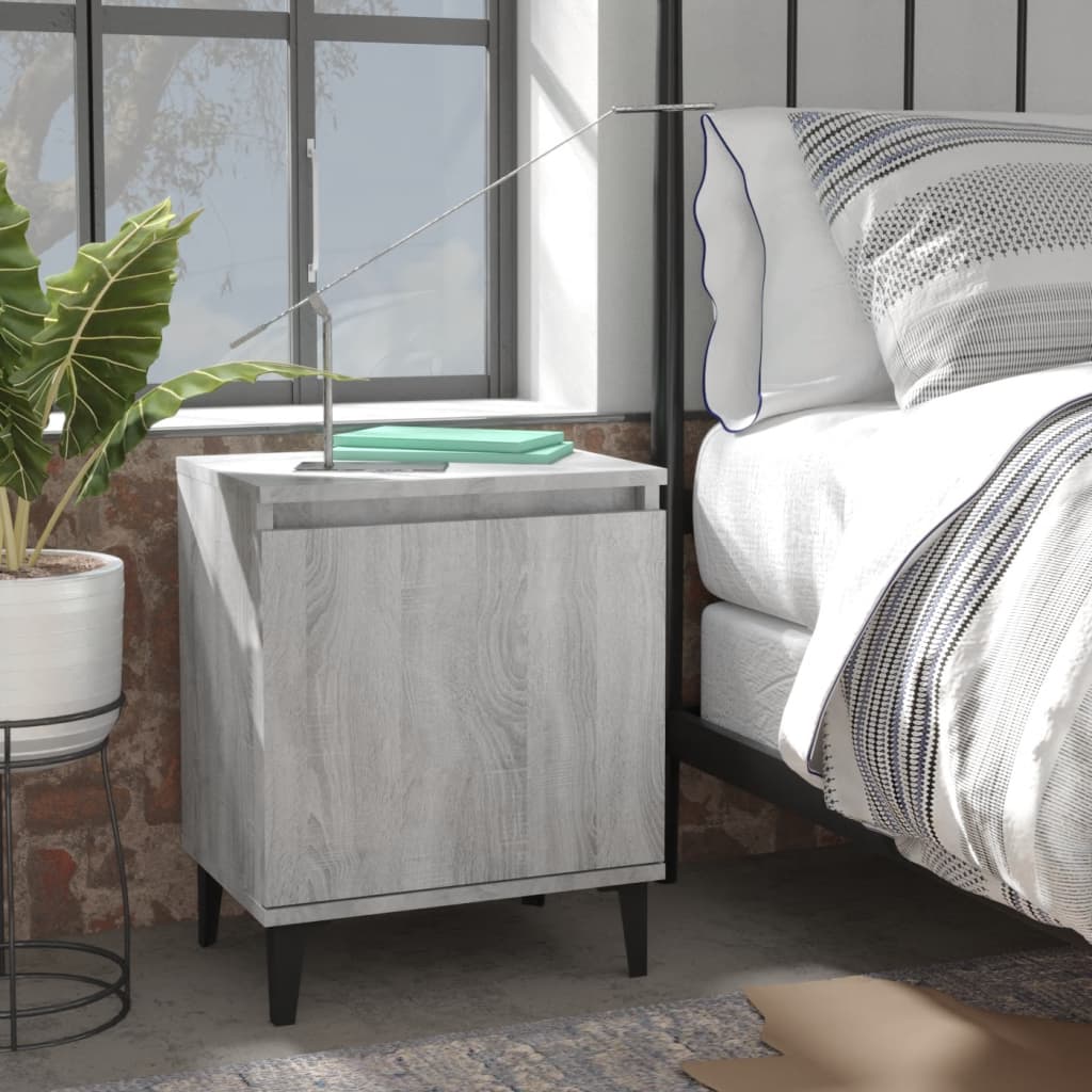 Bedside Table - ANGUS Mac Nightstand Grey Sonoma 40cm