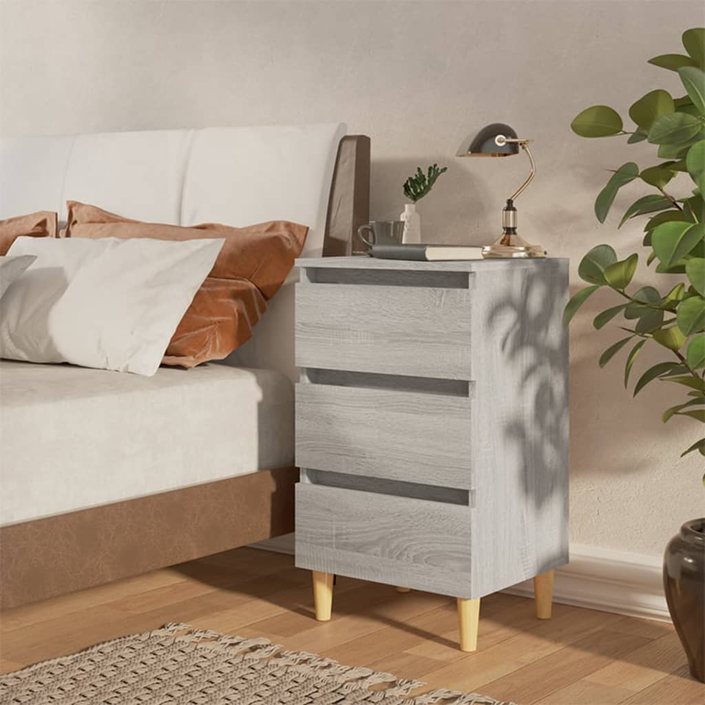 Bedside Table - MORRIS Nightstand Grey Sonoma 40cm