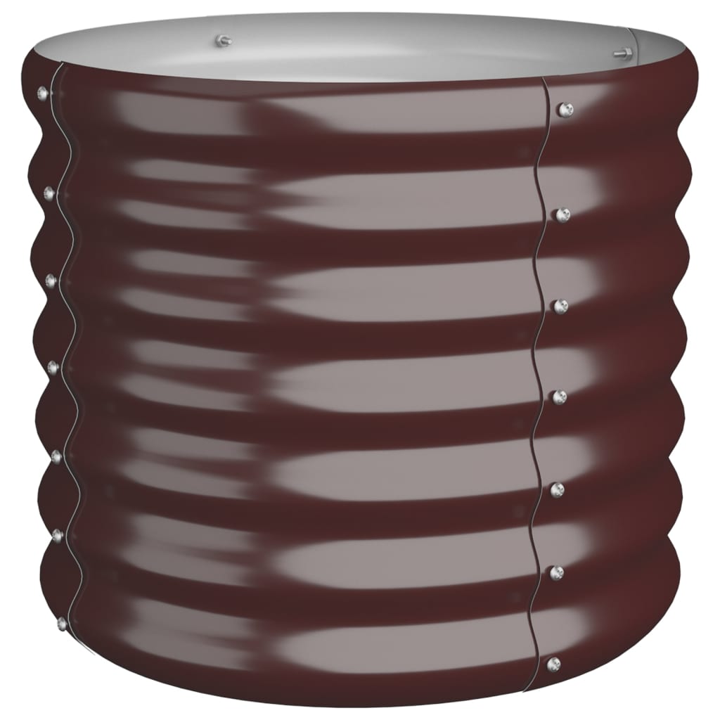 Garden Planter Powder-coated Steel 40x40x36 cm Brown