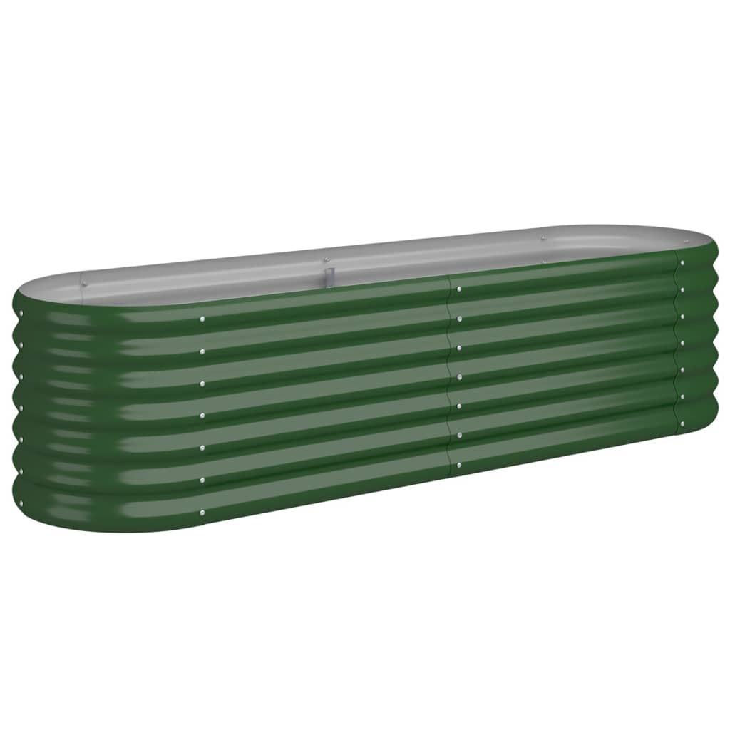 Garden Planter Powder-coated Steel 152x40x36 cm Green