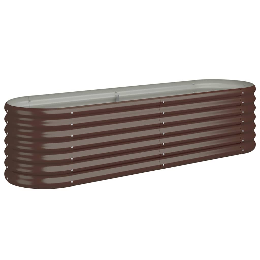 Garden Planter Powder-coated Steel 152x40x36 cm Brown