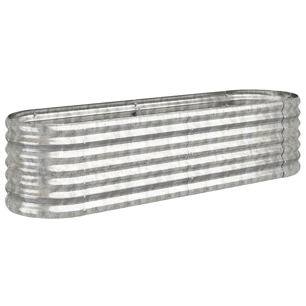 Garden Planter Powder-coated Steel 152x40x36 cm Silver