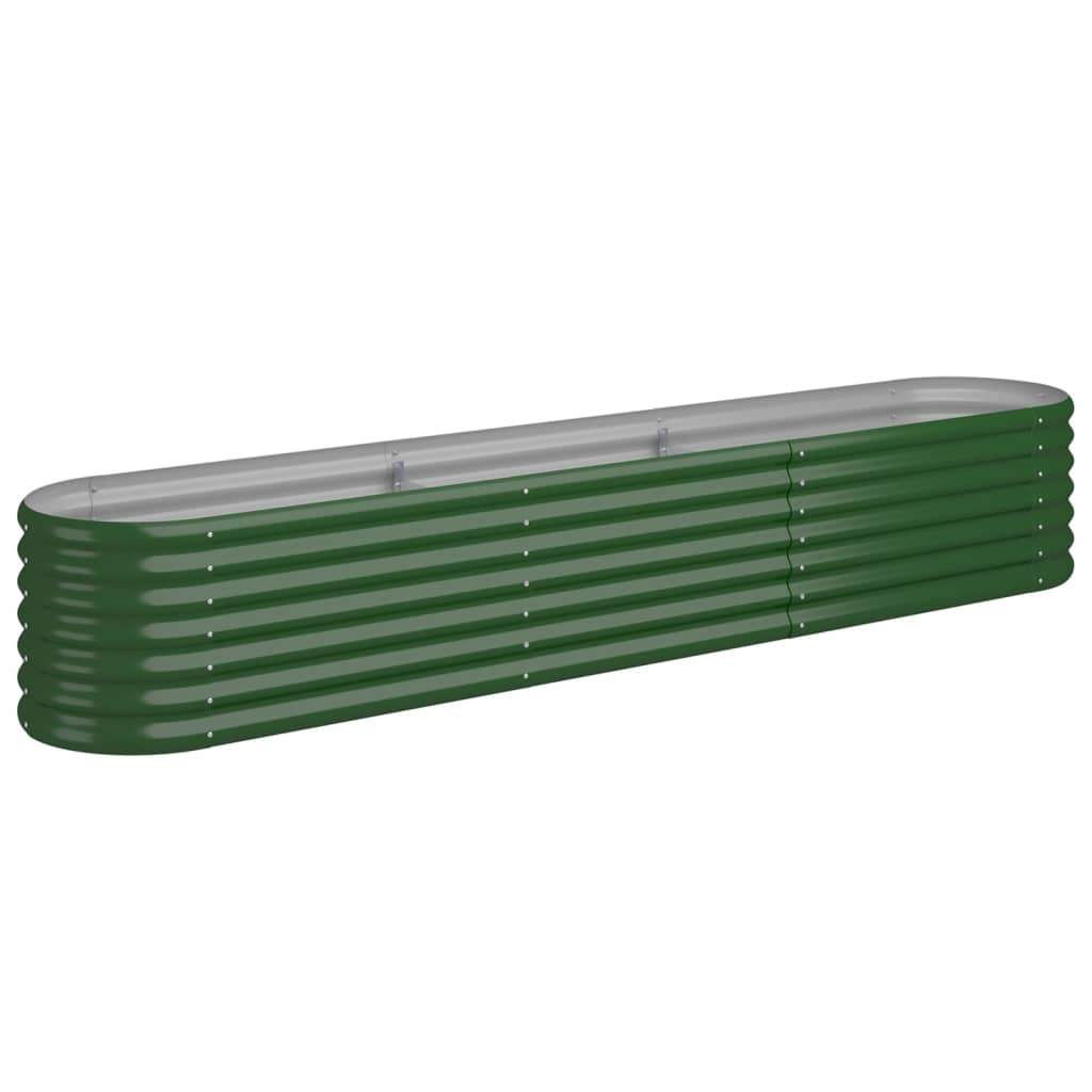 Garden Planter Powder-coated Steel 224x40x36 cm Green
