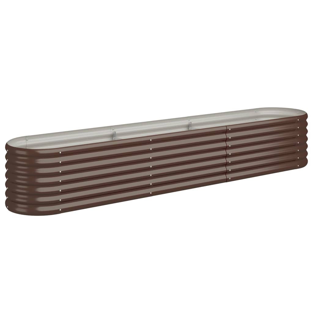 Garden Planter Powder-coated Steel 224x40x36 cm Brown