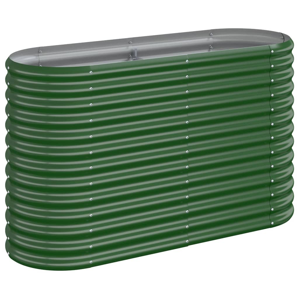Garden Planter Powder-coated Steel 114x40x68 cm Green