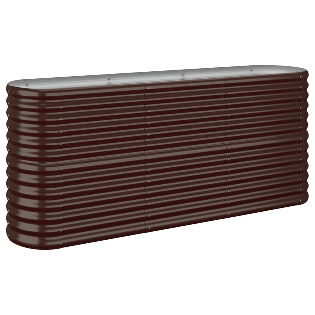 Garden Planter Powder-coated Steel 152x40x68 cm Brown