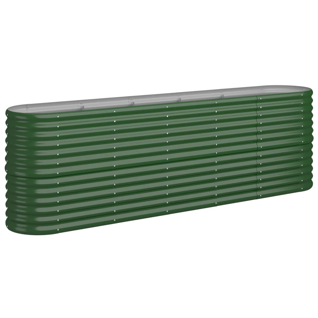 Garden Planter Powder-coated Steel 224x40x68 cm Green