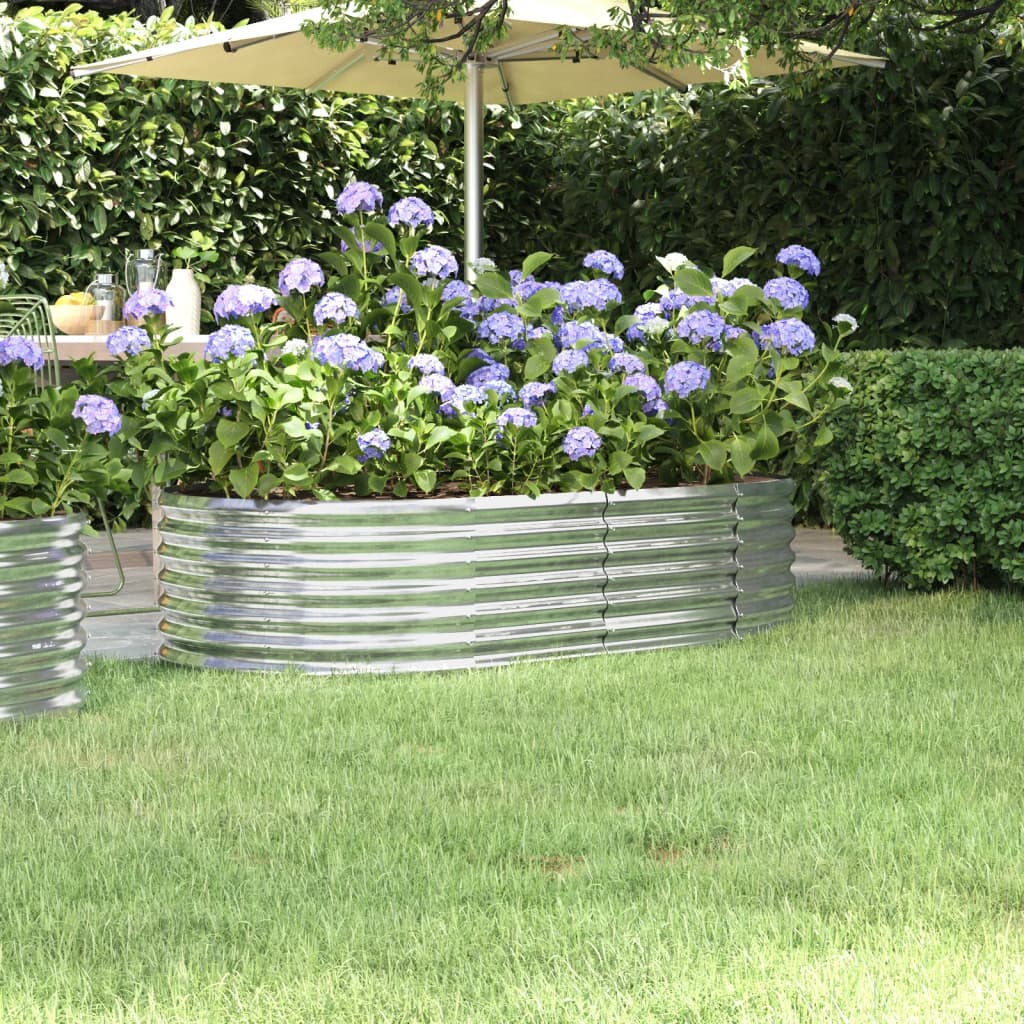 PRIFORD Garden Raised Bed Galvanised 152x80x36 cm Steel - Silver