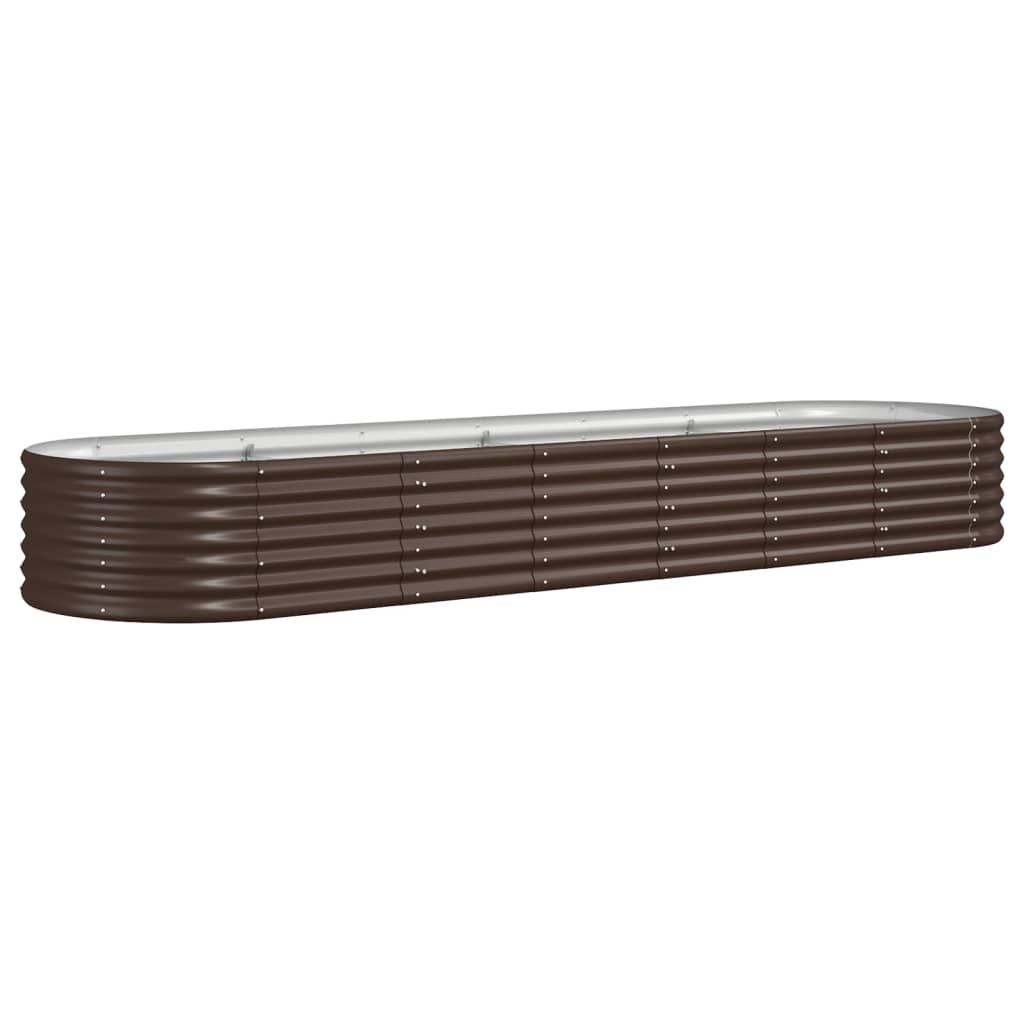 Garden Planter Powder-coated Steel 296x80x36 cm Brown