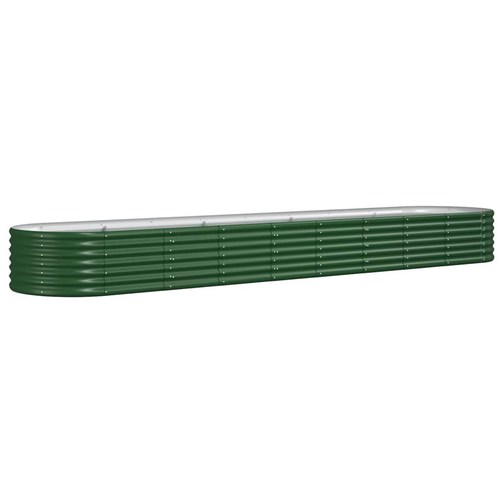 Garden Planter Powder-coated Steel 368x80x36 cm Green