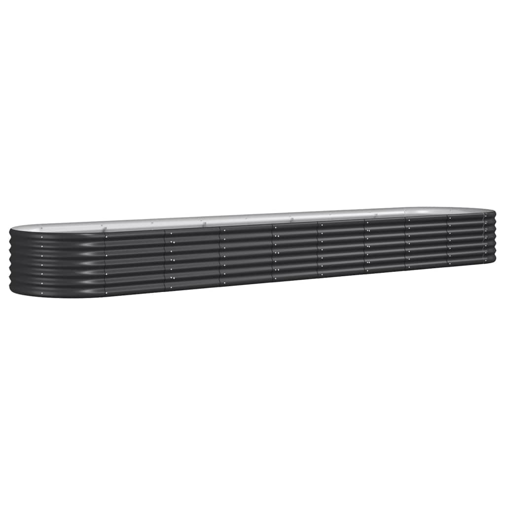 Garden Planter Powder-coated Steel 368x80x36 cm Anthracite