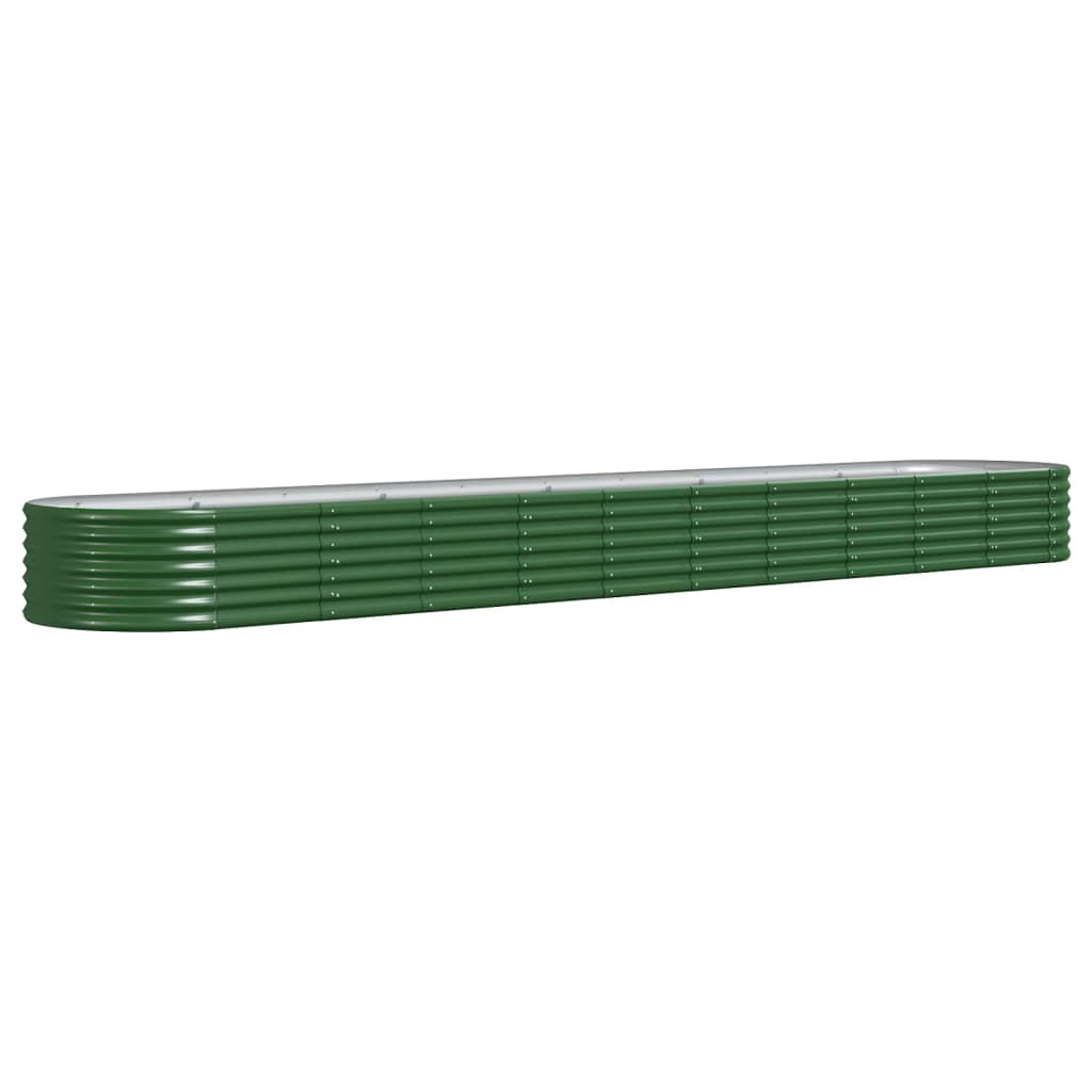 Garden Planter Powder-coated Steel 440x80x36 cm Green