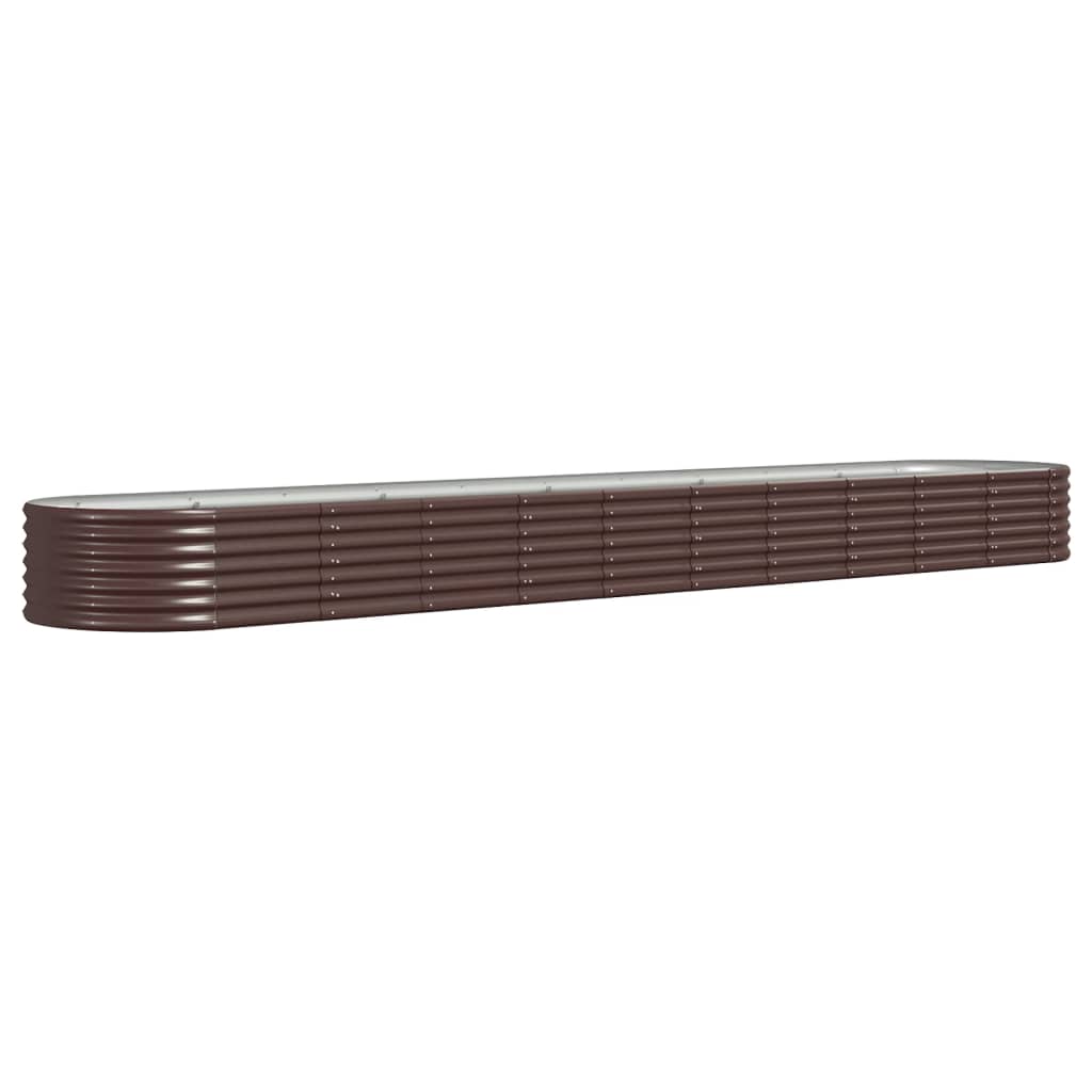 Garden Planter Powder-coated Steel 440x80x36 cm Brown