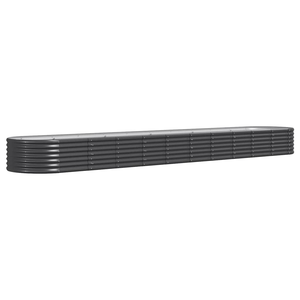 Garden Planter Powder-coated Steel 440x80x36 cm Anthracite