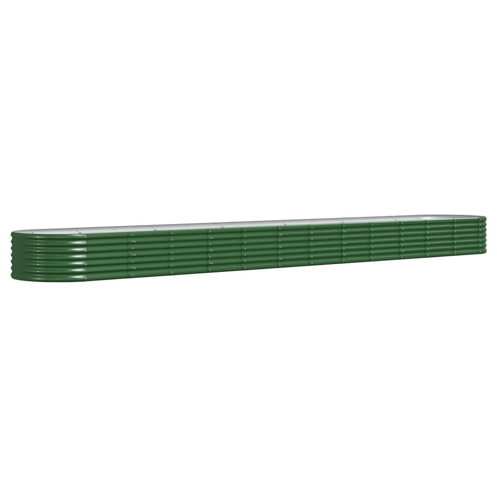 Garden Planter Powder-coated Steel 512x80x36 cm Green