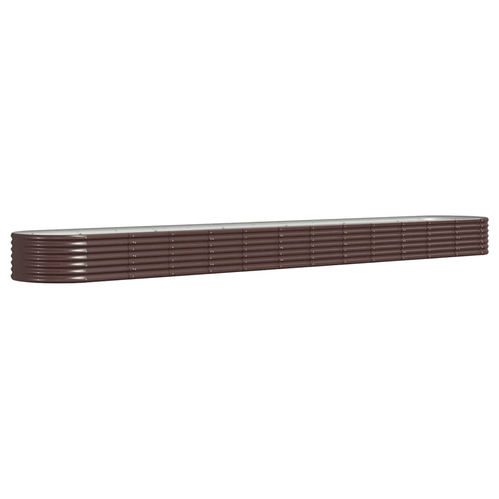 Garden Planter Powder-coated Steel 512x80x36 cm Brown
