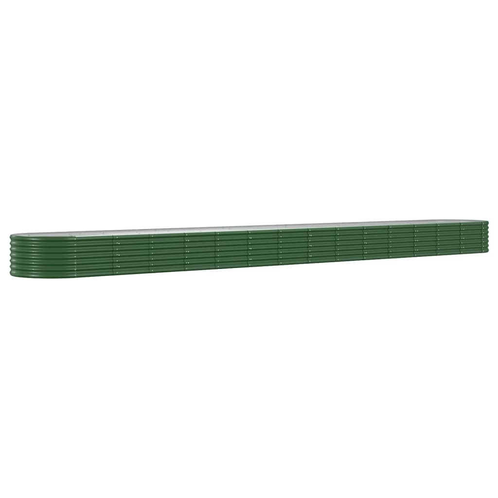 Garden Planter Powder-coated Steel 620x80x36 cm Green