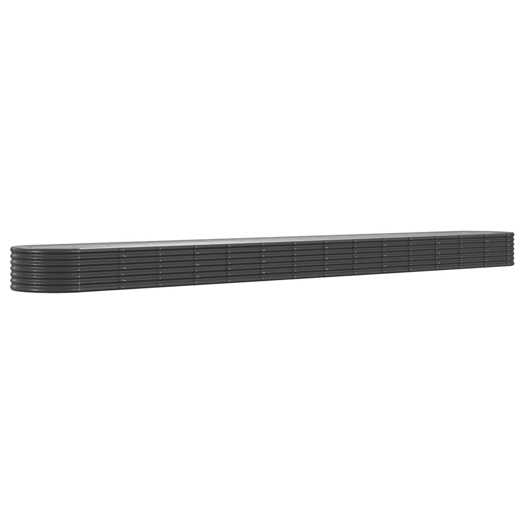 Garden Planter Powder-coated Steel 620x80x36 cm Anthracite