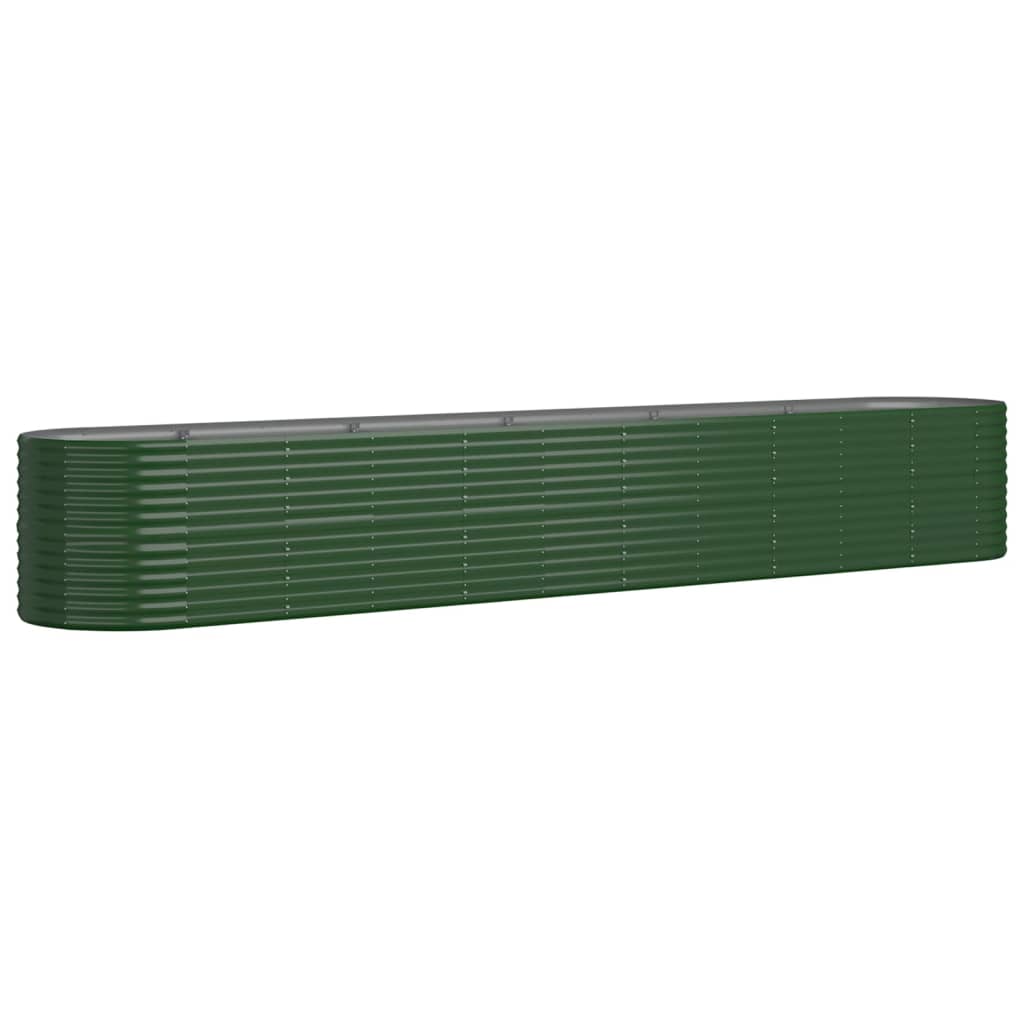 Garden Planter Powder-coated Steel 440x80x68 cm Green