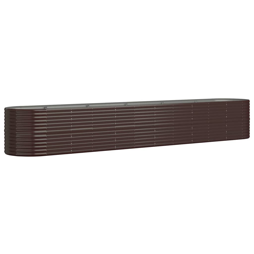 Garden Planter Powder-coated Steel 440x80x68 cm Brown