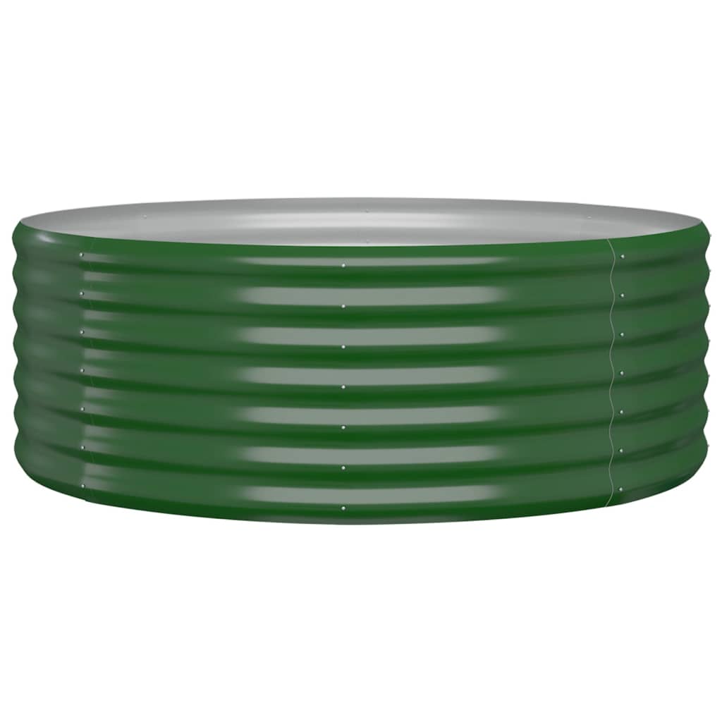 Garden Planter Powder-coated Steel 100x100x36 cm Green