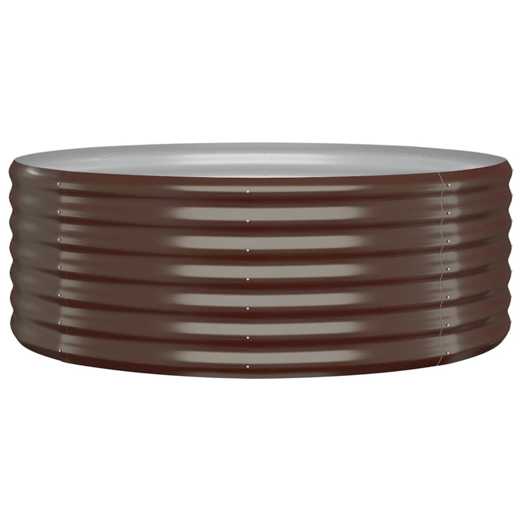 Garden Planter Powder-coated Steel 100x100x36 cm Brown
