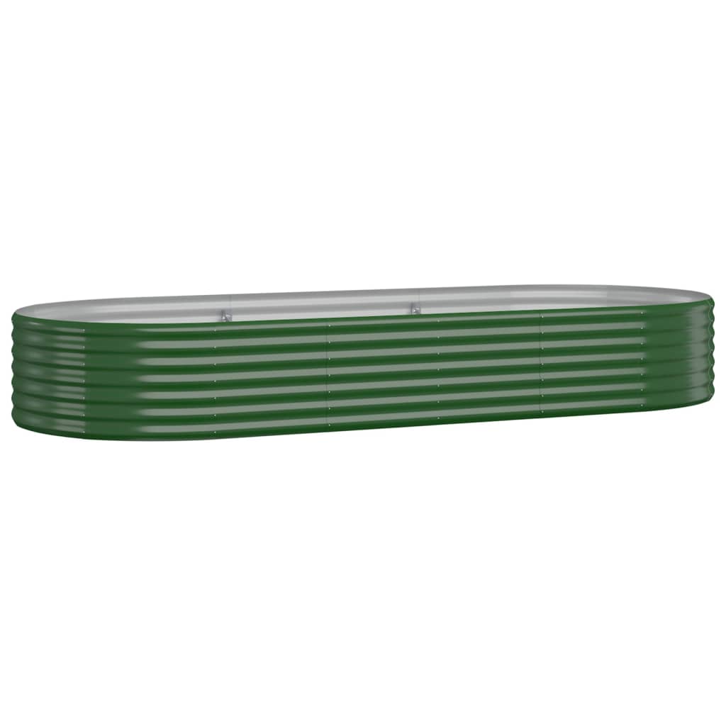 Garden Planter Powder-coated Steel 249x100x36 cm Green