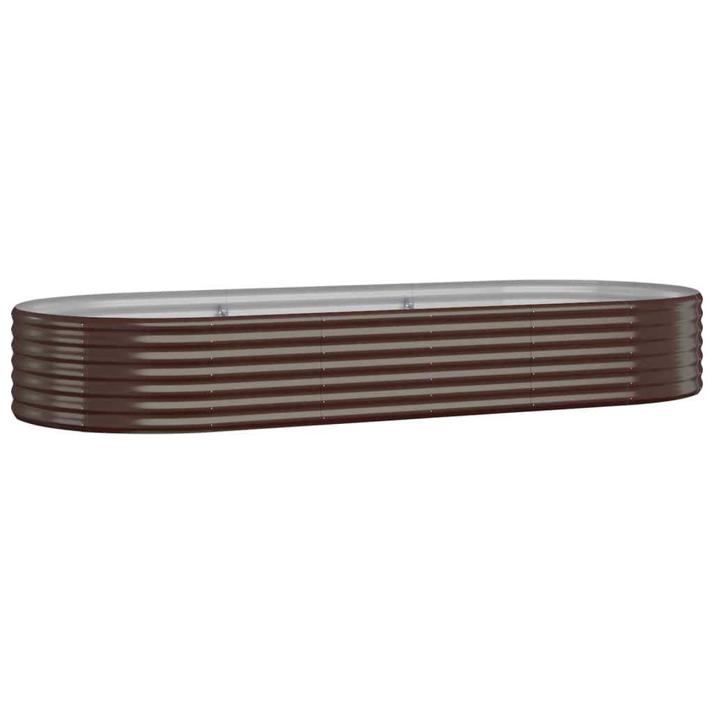 Garden Planter Powder-coated Steel 249x100x36 cm Brown