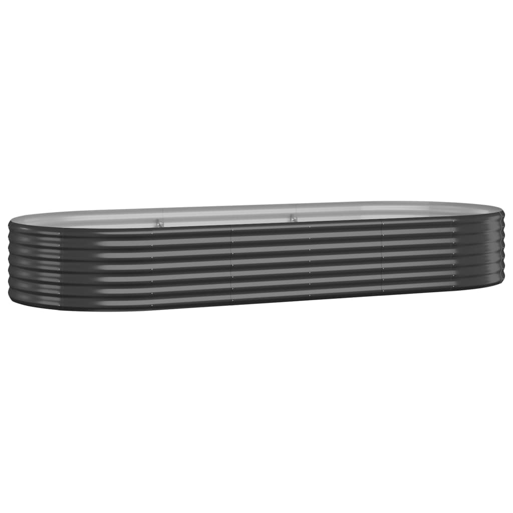 Garden Planter Powder-coated Steel 249x100x36 cm Anthracite